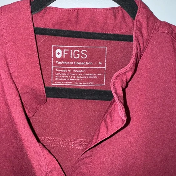 Figs Women's Top in Burgundy - Picture 3 of 6